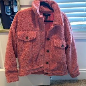 Pink furry jacket
